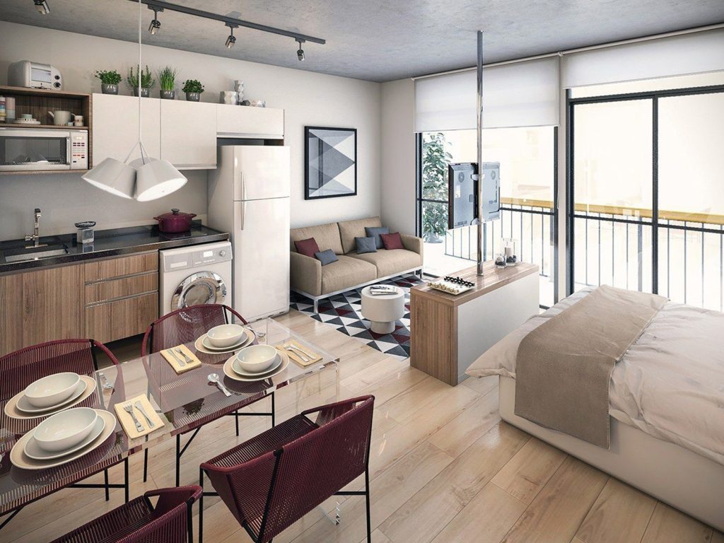 Căn hộ Studio có diện tích nhỏ từ 25m2 – 65m2