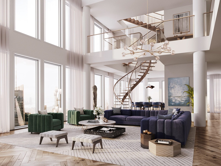 Penthouse nằm trên tầng cao nhất của chung cư với diện tích lớn, từ khoảng 200m2 trở lên