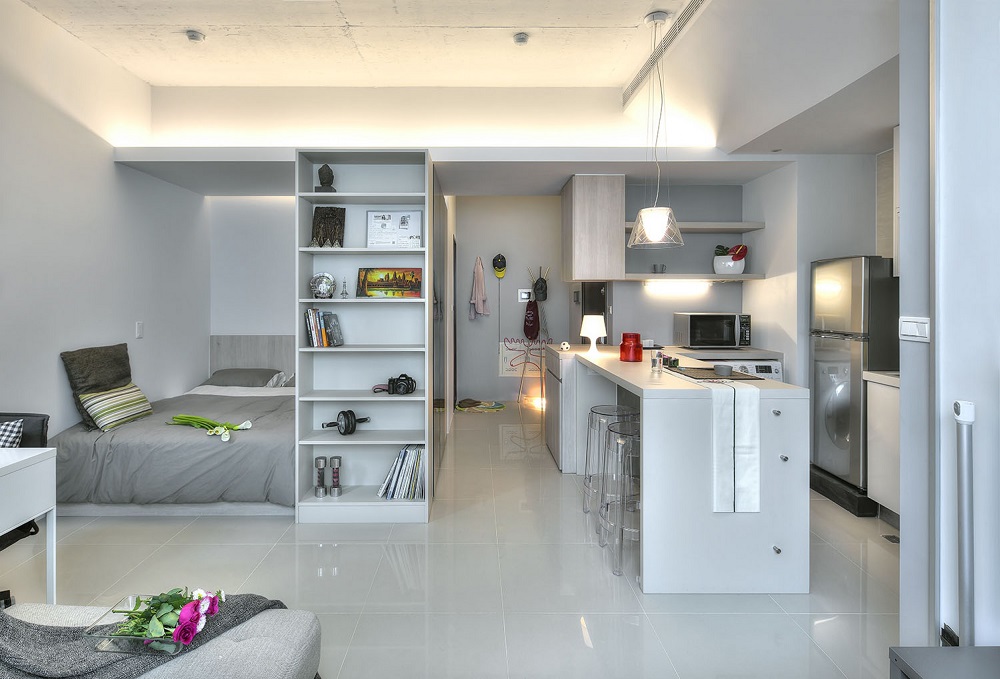 Căn hộ studio 50m2 diện tích lớn, bố trí hài hoà đem lại cảm giác thoải mái, dễ chịu