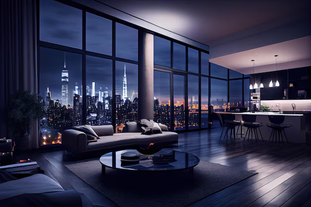 Tầm nhìn toàn cảnh thành phố của Penthouse