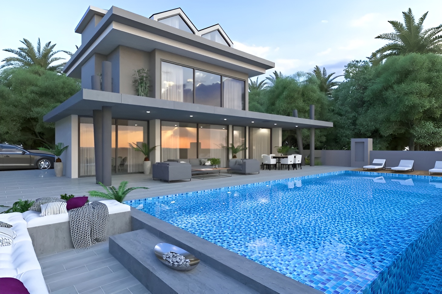 Villa sang trọng với nội thất hiện đại, đầy đủ tiện nghi