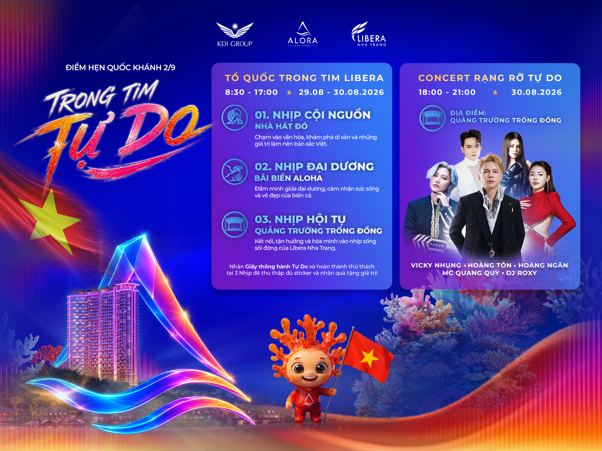 Libera Nha Trang có gì chơi dịp 2/9? “Ngày chơi, tối cháy concert”